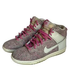 Nike Vintage Y2K Retro Dunk High Premium Pink Leopard Print Sneakers 8.5
